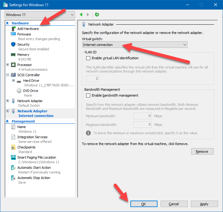 Share your internet access with Hyper-V virtual machines